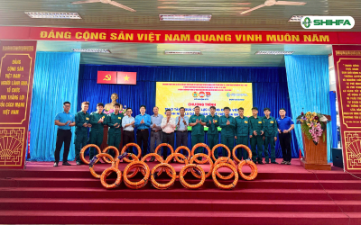 Shihfa trao tặng lốp xe máy cho lực lượng đoàn viên thanh niên tại xã Nhuận Đức